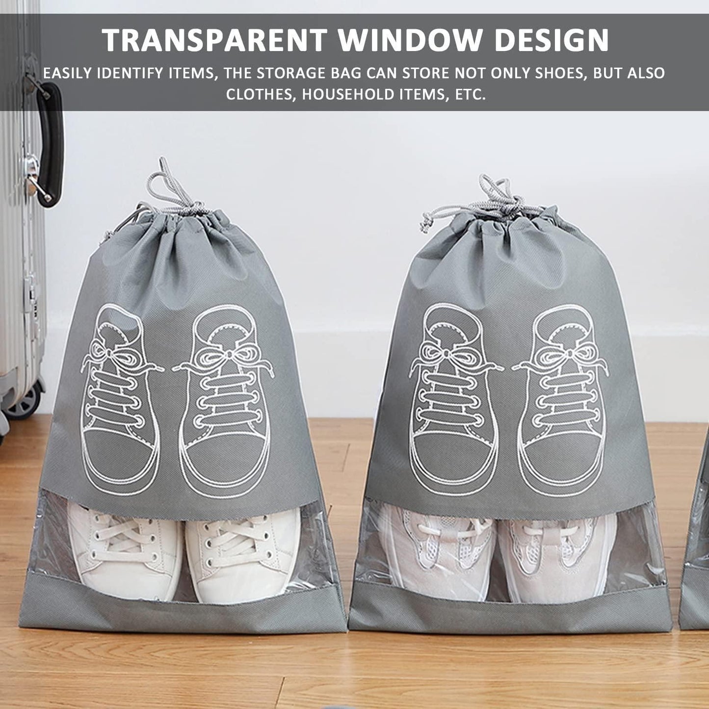 Shoe Bag - Transparent Window Portable Travel Dust-Proof 5 Shoe Bags