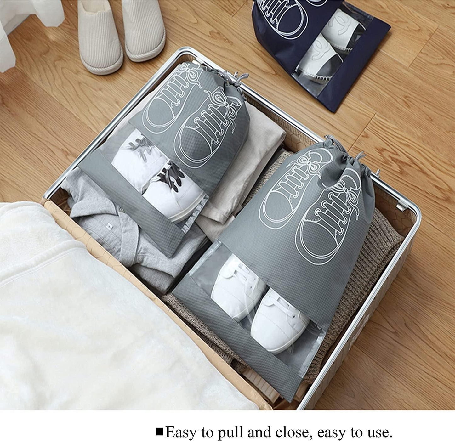 Shoe Bag - Transparent Window Portable Travel Dust-Proof 5 Shoe Bags