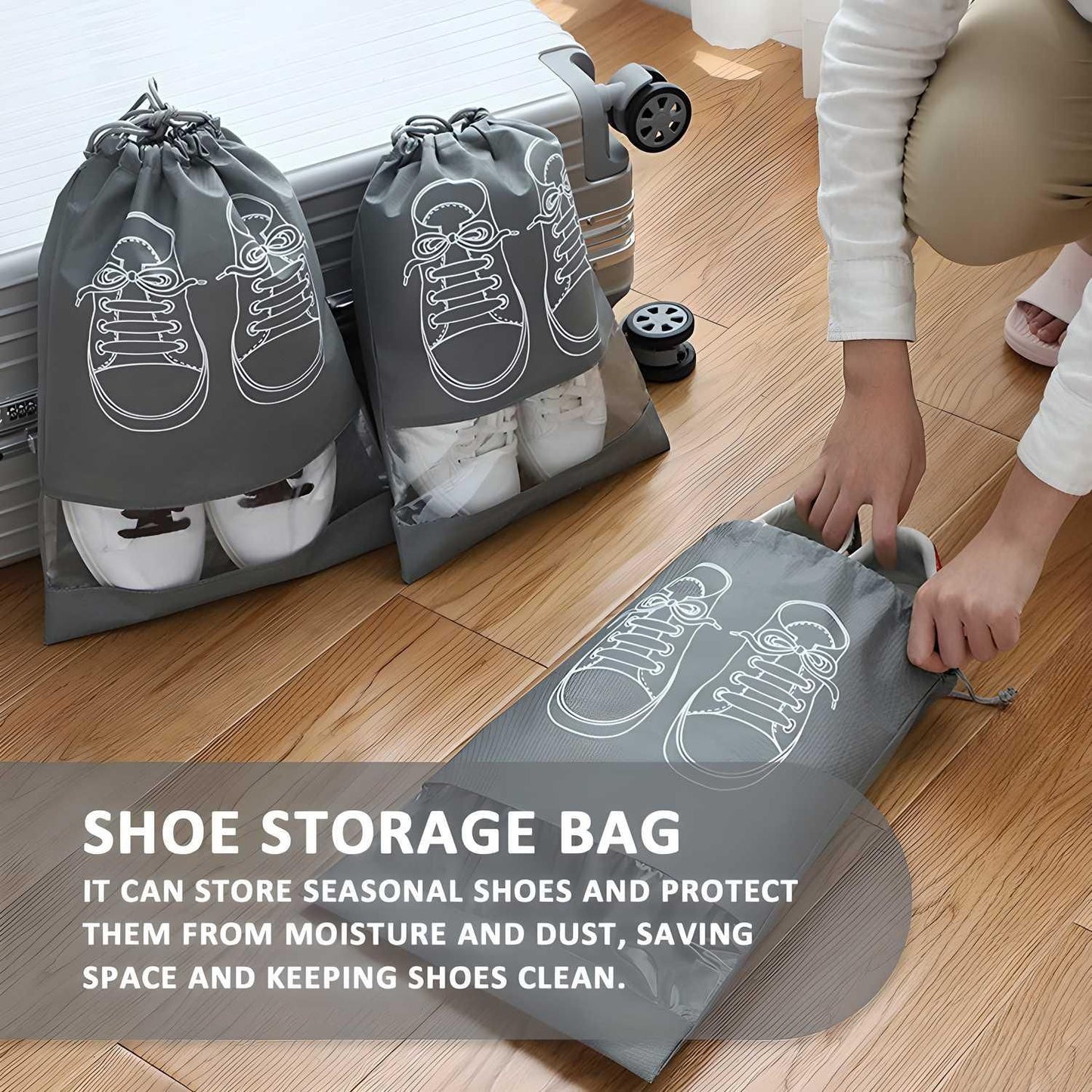 Shoe Bag - Transparent Window Portable Travel Dust-Proof 5 Shoe Bags