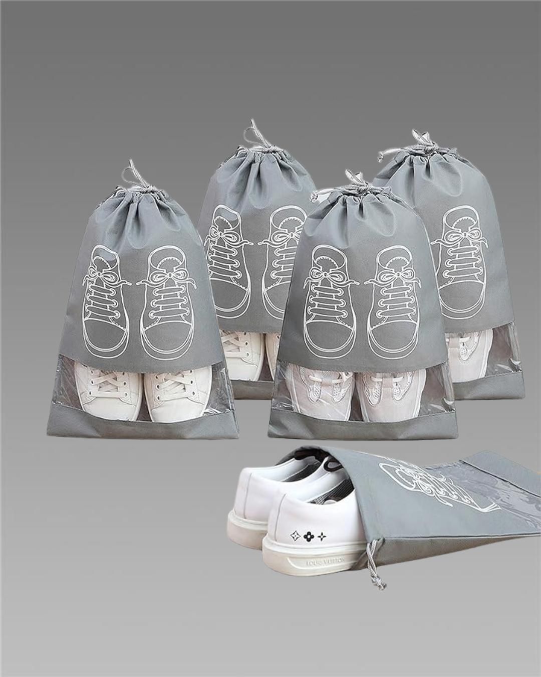 Shoe Bag - Transparent Window Portable Travel Dust-Proof 5 Shoe Bags