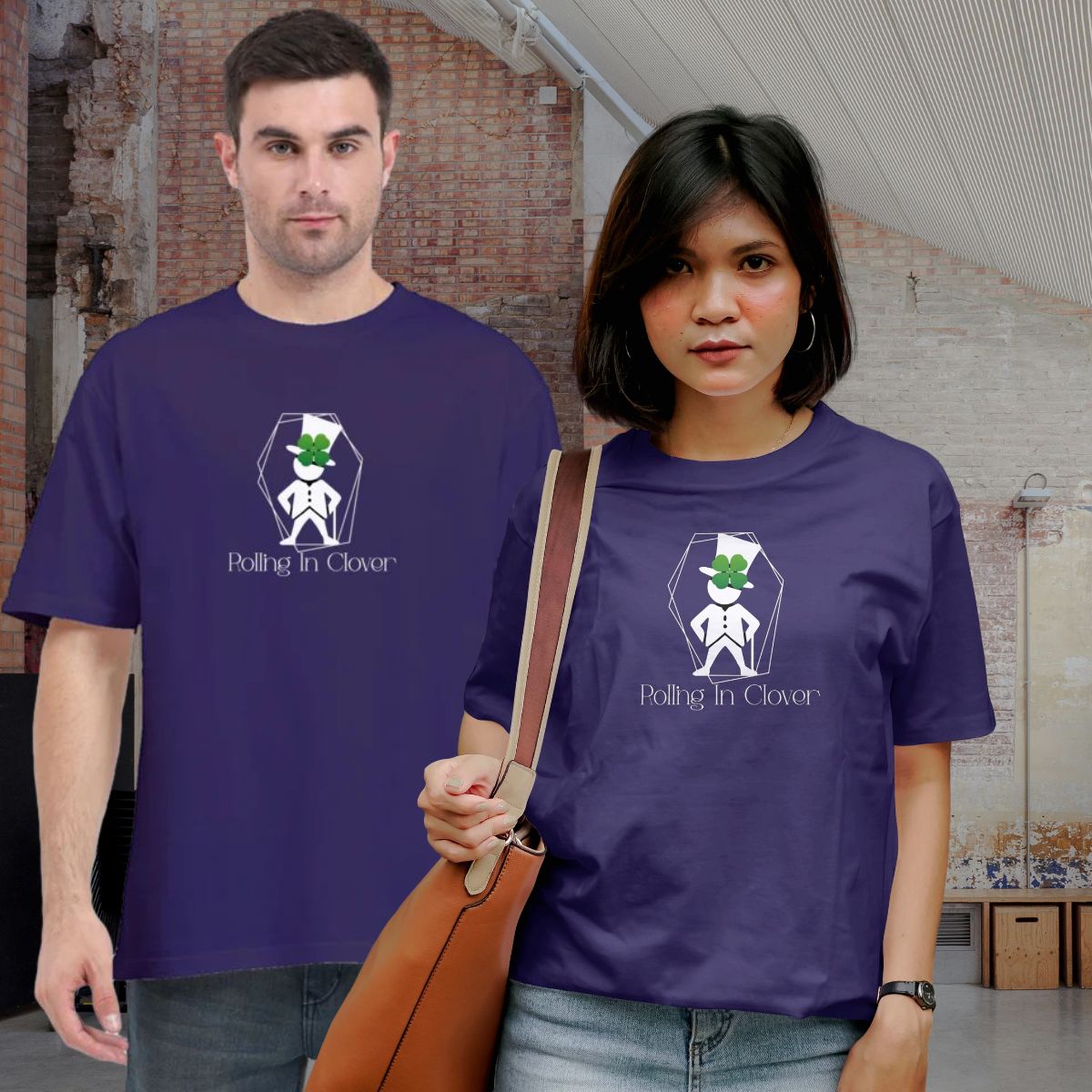 BaeBaak Unisex Oversized T Shirt - Rolling In Clover