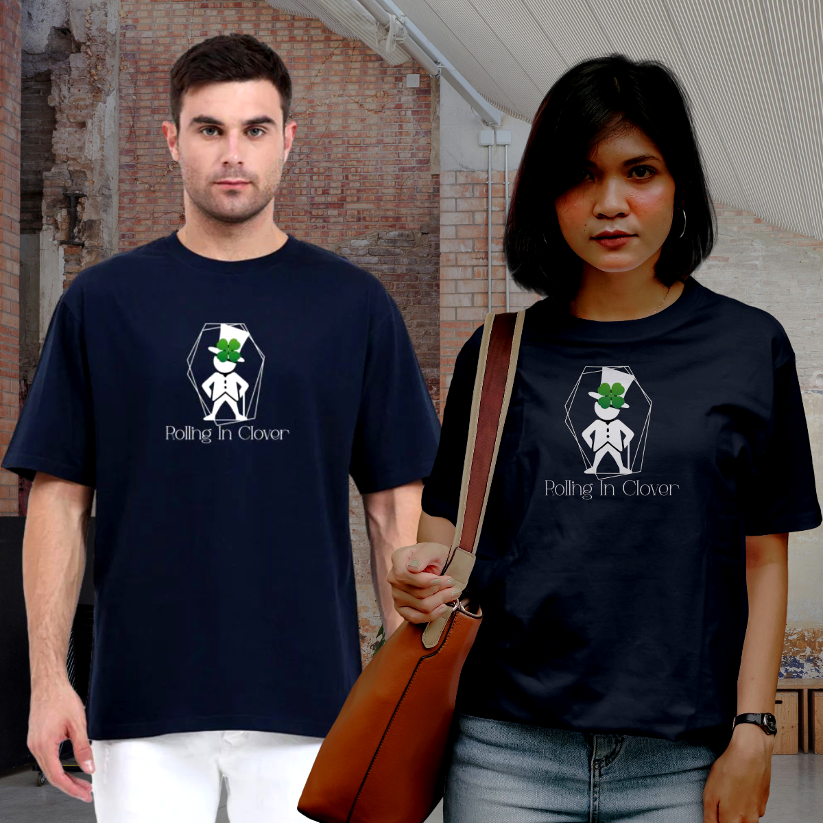 BaeBaak Unisex Oversized T Shirt - Rolling In Clover