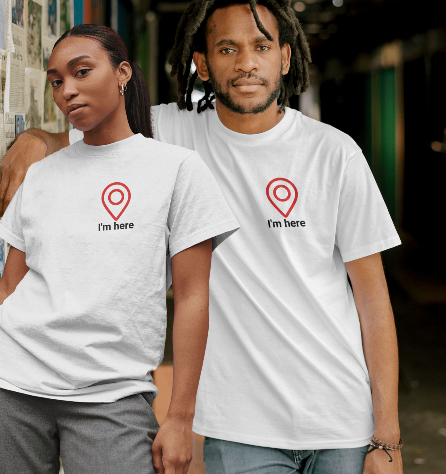 Stylish Minimalistic Location Design Unisex oversized T-shirt