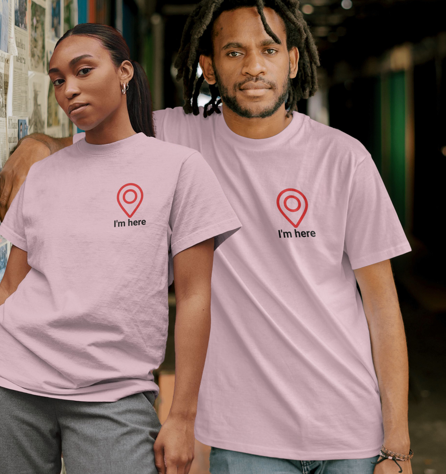 Stylish Minimalistic Location Design Unisex oversized T-shirt