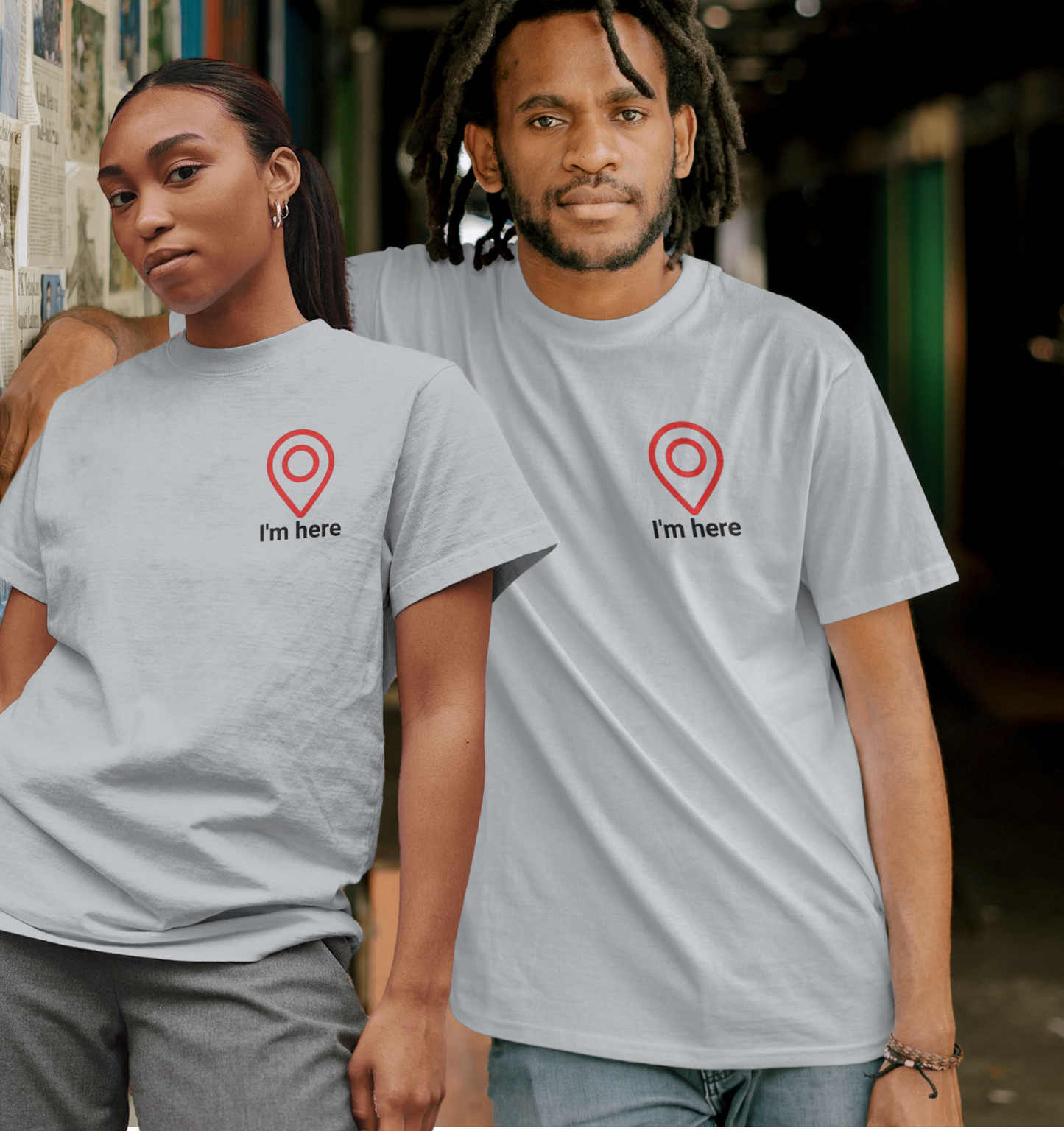 Stylish Minimalistic Location Design Unisex oversized T-shirt
