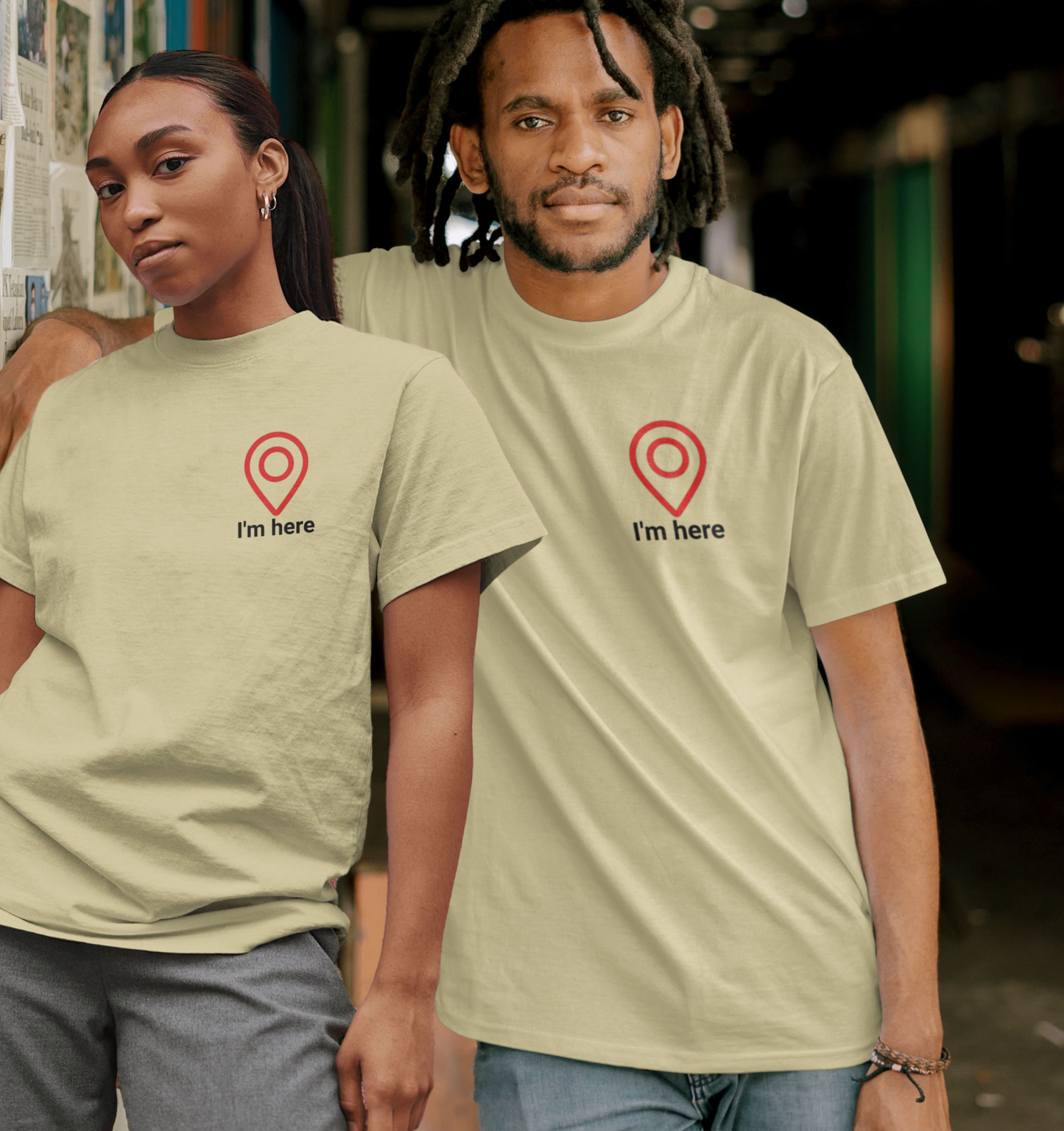 Stylish Minimalistic Location Design Unisex oversized T-shirt