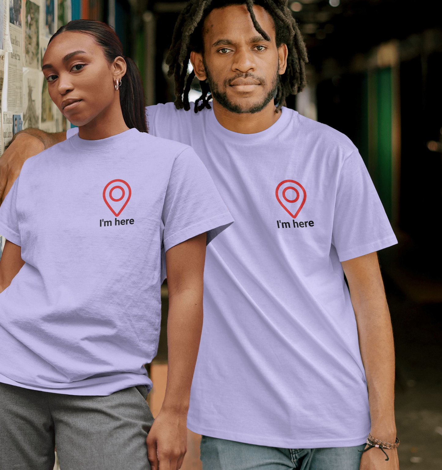 Stylish Minimalistic Location Design Unisex oversized T-shirt
