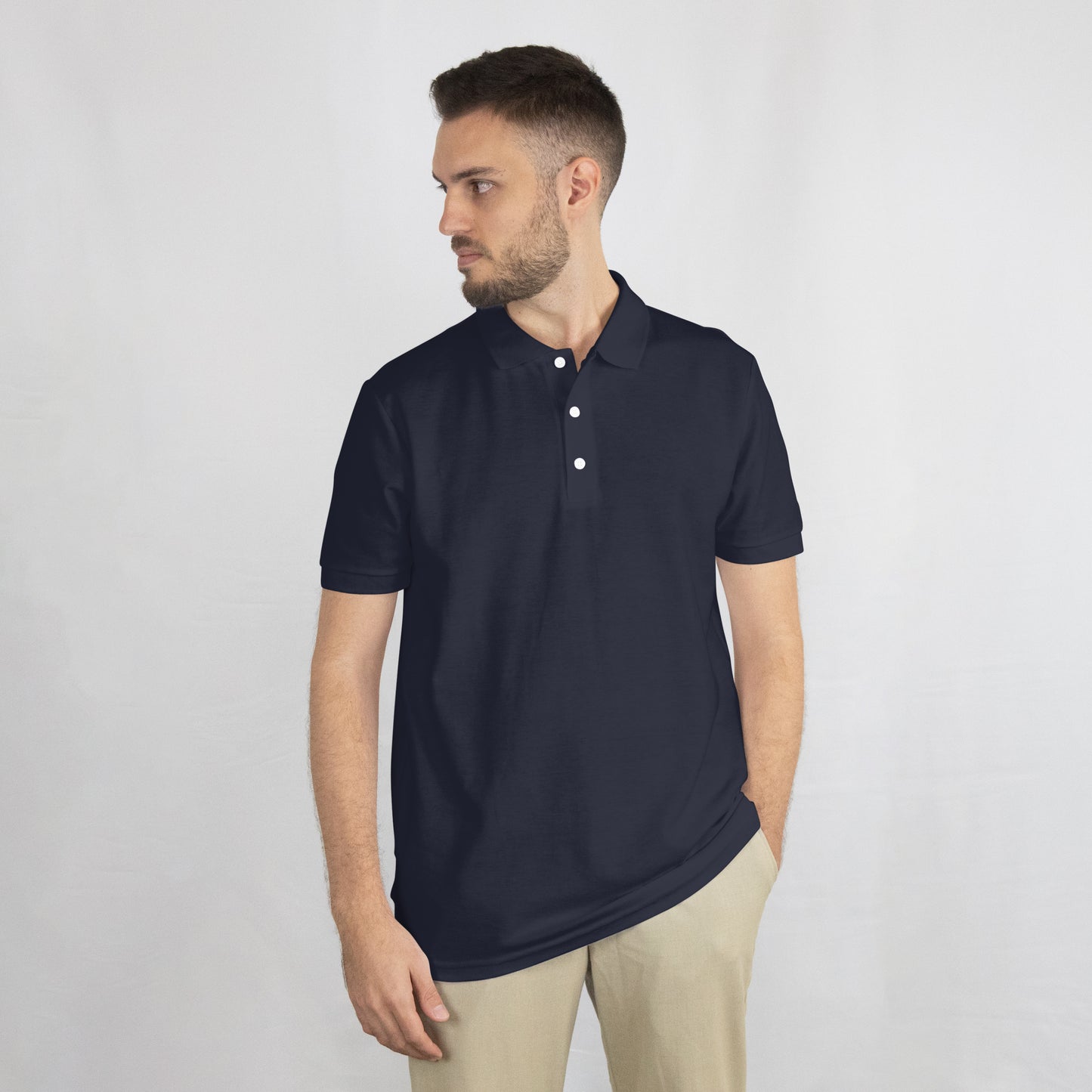 Mens Polo Plain NAVY BLUE T-shirt