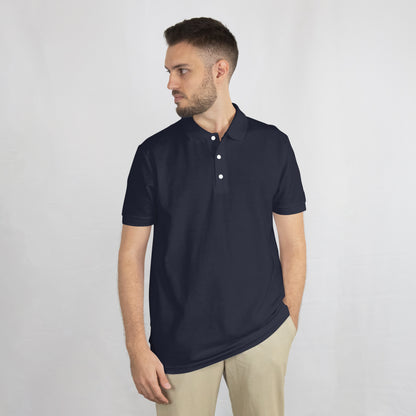 Mens Polo Plain NAVY BLUE T-shirt
