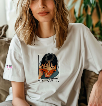 Vogue Girl Japanese Oversized Women Tee
