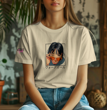 Vogue Girl Japanese Oversized Women Tee