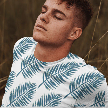 Coastal Breeze Unisex Oversized Tee – Palm Print Edition
