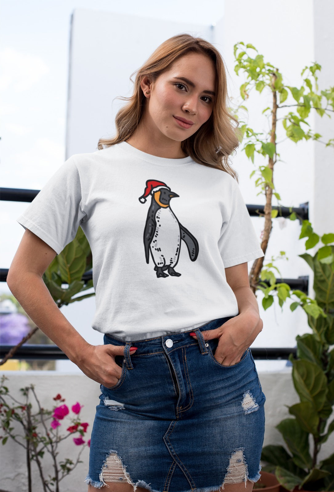 Christmas Themed Penguin T-shirt